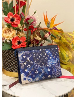 LOUIS VUITTON M81442 POCHETTA VOYAGE MM MONOGRAM BLUE BANDANA PATTERN CLUTCH