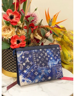 LOUIS VUITTON M81442 POCHETTA VOYAGE MM MONOGRAM BLUE BANDANA PATTERN CLUTCH