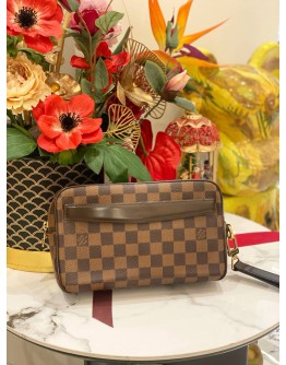LOUIS VUITTON SAINT PAUL POCHETTE IN BROWN DAMIER EBENE CANVAS 