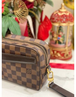 LOUIS VUITTON SAINT PAUL POCHETTE IN BROWN DAMIER EBENE CANVAS 