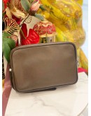LOUIS VUITTON KALUGA CLUTCH IN DARK BROWN TAIGA LEATHER