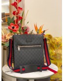 (LIKE NEW)GUCCI BLACK GG SUPREME CANVAS MESSENGER CROSSBODY BAG FULL SET