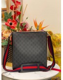 (LIKE NEW)GUCCI BLACK GG SUPREME CANVAS MESSENGER CROSSBODY BAG FULL SET