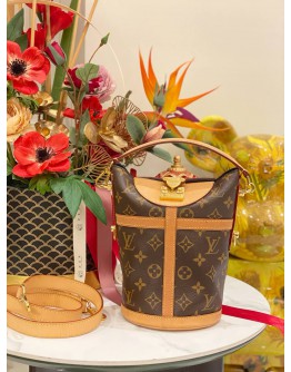 LOUIS VUITTON DUFFLE BAG WITH LEATHER STRAP IN BROWN MONOGRAM CANVAS