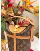LOUIS VUITTON DUFFLE BAG WITH LEATHER STRAP IN BROWN MONOGRAM CANVAS