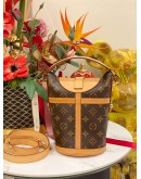 LOUIS VUITTON DUFFLE BAG WITH LEATHER STRAP IN BROWN MONOGRAM CANVAS