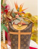 LOUIS VUITTON DUFFLE BAG WITH LEATHER STRAP IN BROWN MONOGRAM CANVAS