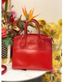LOUIS VUITTON CITY STEAMER PM HOT RED LEATHER HANDLE BAG WITH STRAP
