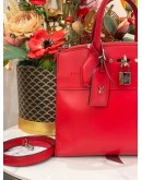 LOUIS VUITTON CITY STEAMER PM HOT RED LEATHER HANDLE BAG WITH STRAP