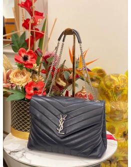 (LIKE NEW) YSL YVES SAINT LAURENT LOULOU MEDIUM QUILTED CALFSKIN LEATHER CHAIN BAG