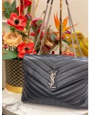 (LIKE NEW) YSL YVES SAINT LAURENT LOULOU MEDIUM QUILTED CALFSKIN LEATHER CHAIN BAG