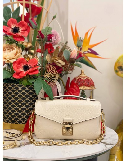 2024 MICROCHIP LOUIS VUITTON POCHETTE METIS EAST WEST CHAIN / STRAP BAG FULL SET