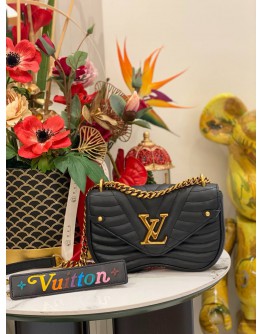 (LIKE NEW) LOUIS VUITTON NEW WAVE CHAIN PM SHOULDER BAG IN BLACK COLOUR FULL SET