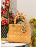 CHRISTIAN DIOR LADY DIOR MEDIUM TOP HANDLE BAG IN YELLOW