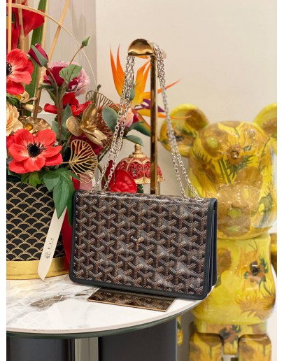 (LIKE NEW) 2023 GOYARD ALEXANDRE III BAG IN DARK BLUE BLACK GOYARDINE SLING BAG SHW FULL SET