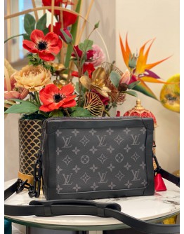 2023 LOUIS VUITTON SOFT TRUNK CROSSBODY BAG IN BLACK MONOGRAM ECLIPSE CANVAS AND COWHIDE LEATHER