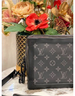 2023 LOUIS VUITTON SOFT TRUNK CROSSBODY BAG IN BLACK MONOGRAM ECLIPSE CANVAS AND COWHIDE LEATHER