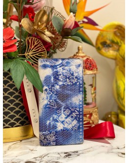 LOUIS VUITTON PORTEFEUILLE BRAZZA LONG WALLET IN MONOGRAM BLUE BANDANA