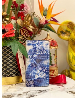 LOUIS VUITTON PORTEFEUILLE BRAZZA LONG WALLET IN MONOGRAM BLUE BANDANA