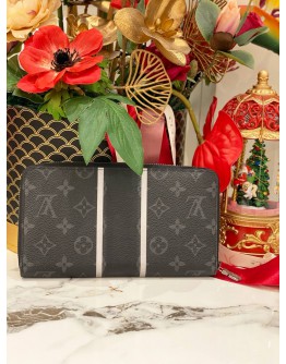 (LIKE NEW) LOUIS VUITTON MONOGRAM ECLIPSE FRAGMENT ZIPPY ORGANIZER WALLET