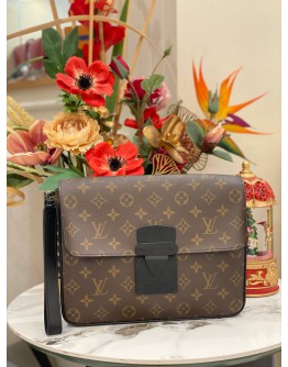 (LIKE NEW) LOUIS VUITTON MONOGRAM S LOCK CLUTCH 