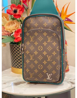 (LIKE NEW) 2024 LOUIS VUITTON AVENUE SLING-BAG IN BORNEO GREEN FULL SET