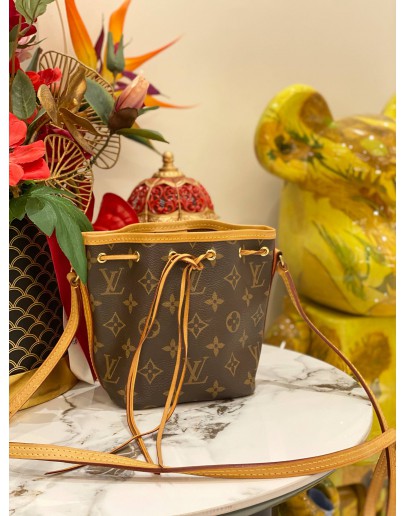 (LIKE NEW) LOUIS VUITTON NANO NOE BROWN MONOGRAM CANVAS CROSSBODY BAG