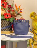 (LIKE NEW) YSL YVES SAINT LAURENT BLUE LEATHER SMALL EMMANUELLE BUCKET BAG 