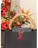 (LIKE NEW) 2022 MICROCHIP LOUIS VUITTON CAPUCINES MM IN BLACK TAURILLON LEATHER FULL SET