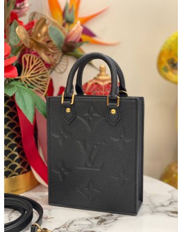 (UNUSED) LOUIS VUITTON PETIT SAC PLAT MONOGRAM EMPREINTE LEATHER BAG -FULL SET-
