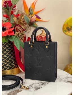 (UNUSED) LOUIS VUITTON PETIT SAC PLAT MONOGRAM EMPREINTE LEATHER BAG -FULL SET-