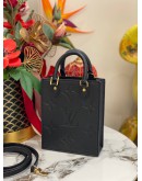 (UNUSED) LOUIS VUITTON PETIT SAC PLAT MONOGRAM EMPREINTE LEATHER BAG -FULL SET-