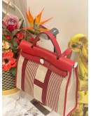 (LIKE NEW) 2019 HERMES TOILE AND VACHE HUNTER H VIBRATION HERBAG 31 