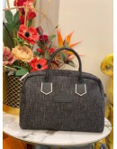 LONGCHAMP DENIM LEATHER TRIMMED HANDLE BAG