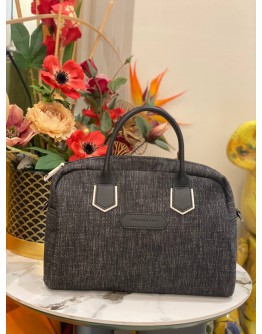 LONGCHAMP DENIM LEATHER TRIMMED HANDLE BAG