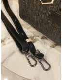 LONGCHAMP DENIM LEATHER TRIMMED HANDLE BAG