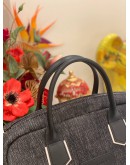 LONGCHAMP DENIM LEATHER TRIMMED HANDLE BAG
