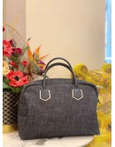LONGCHAMP DENIM LEATHER TRIMMED HANDLE BAG