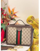 GUCCI SMALL OPHIDIA TOP HANDLE CROSSBODY BAG IN GG SUPREME CANVAS / LEATHER