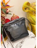 (LIKE NEW) MICROCHIP CHANEL 22 MINI BLACK CALFSKIN LEATHER TOTE SHOULDER CHAIN BAG 