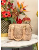FENDI ZUCCHINO CANVAS BOSTON HANDLE BAG 