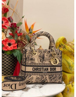 (LIKE NEW) CHRISTIAN DIOR MEDIUM LADY D-LITE BAG WITH STRAP
