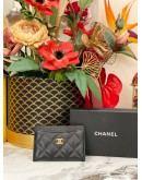 (LIKE NEW) CHANEL CAVIAR CLASSIC CARDHOLDER GHW -FULL SET-
