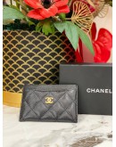 (LIKE NEW) CHANEL CAVIAR CLASSIC CARDHOLDER GHW -FULL SET-