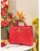(LIKE NEW) GUCCI RED QUILTED MARMONT TOTE BAG
