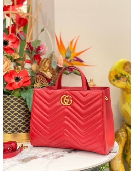 (LIKE NEW) GUCCI RED QUILTED MARMONT TOTE BAG