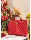 (LIKE NEW) GUCCI RED QUILTED MARMONT TOTE BAG