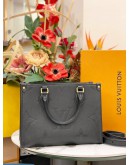 (LIKE NEW)LOUIS VUITTON MONOGRAM EMPREINTE ON THE GO PM BLACK WITH STRAP -FULL SET-