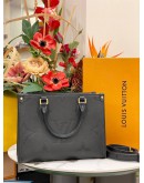 (LIKE NEW)LOUIS VUITTON MONOGRAM EMPREINTE ON THE GO PM BLACK WITH STRAP -FULL SET-