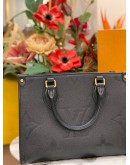 (LIKE NEW)LOUIS VUITTON MONOGRAM EMPREINTE ON THE GO PM BLACK WITH STRAP -FULL SET-